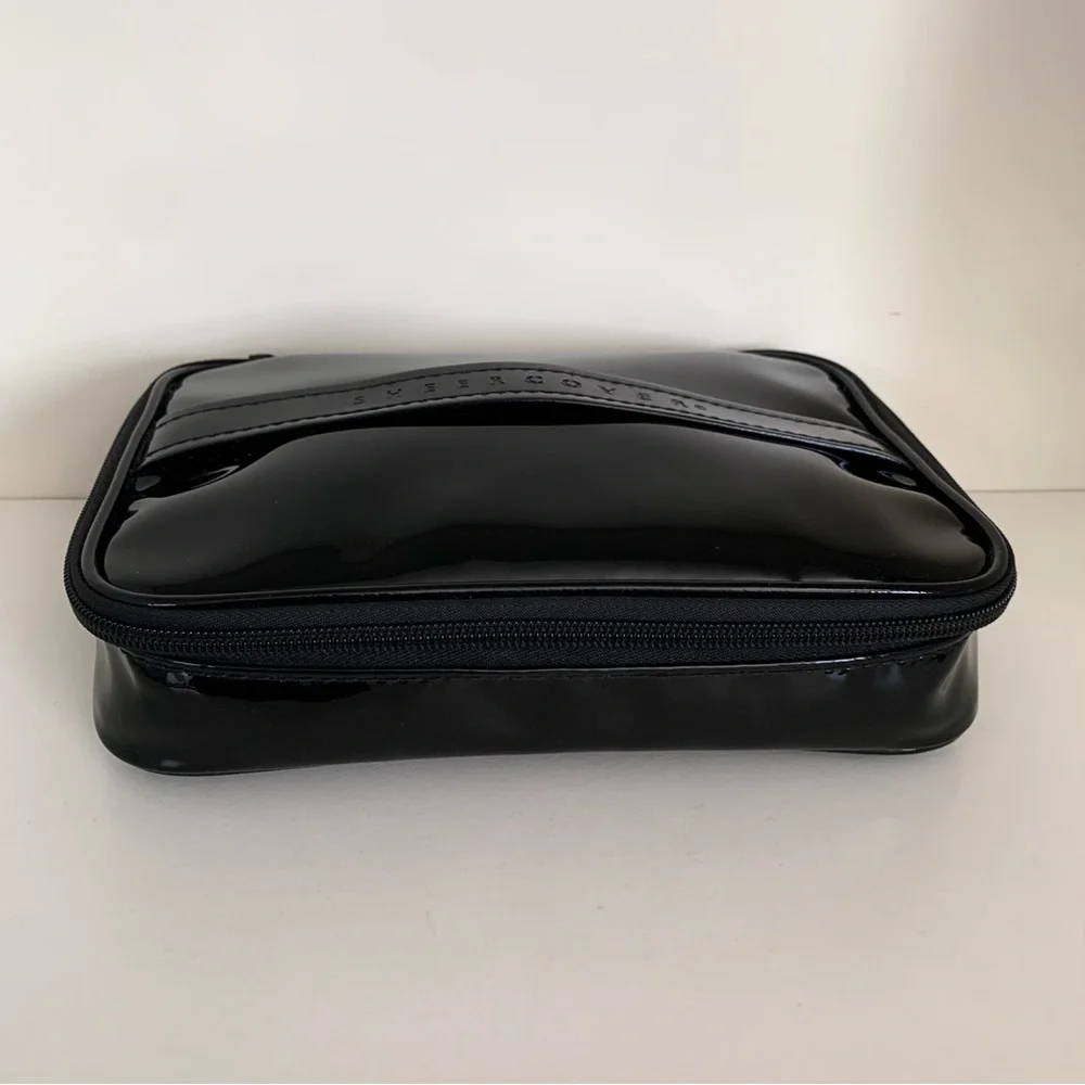 Sheer cover black patent vanity case